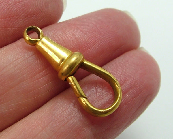 Antique Victorian Gilt Metal Swivel Dog Clip Fastener - For Hanging Fobs & Charms HM 1899 (Copy) Antique Charm - Sandy's Vintage Charms