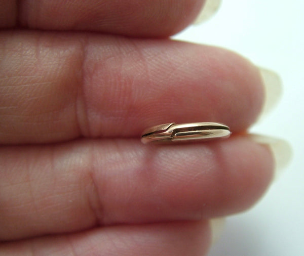 Antique Edwardian Solid 9ct Rose Gold Split Ring for Fobs & Charms 10mm