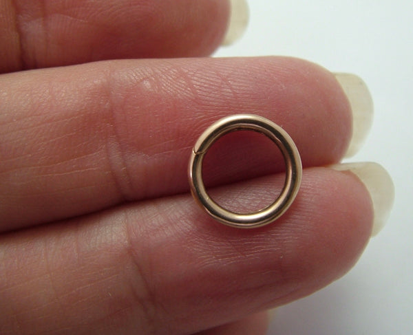 Antique Edwardian Solid 9ct Rose Gold Split Ring for Fobs & Charms 10mm