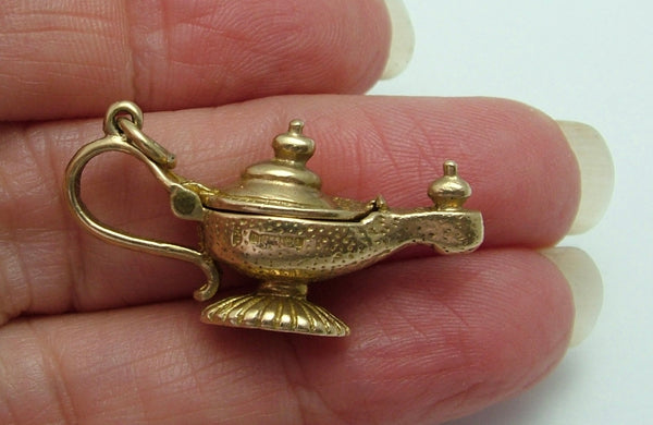 Large Vintage 1960's 9ct Gold Nuvo Aladdin's Lamp Charm Opens to Genie HM 1966 Gold Charm - Sandy's Vintage Charms