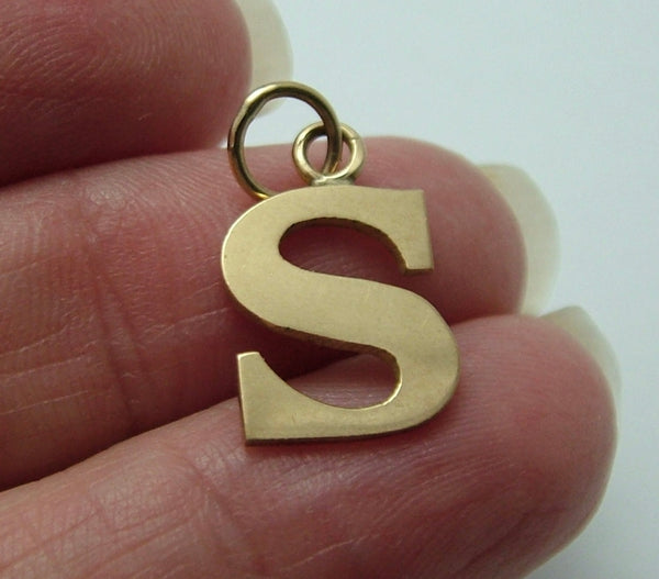 Vintage 1970’s Solid 9ct Gold Initial Letter "S" Charm HM 1979
