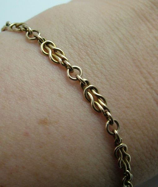 Vintage 1950's English Solid 9ct Gold Bracelet with Bolt Ring Fastener