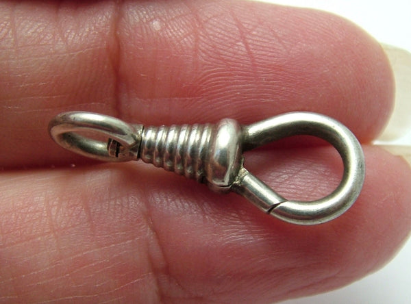 Antique Edwardian European Silver Swivel Dog Clip Fastener - For Hanging Fobs & Charms