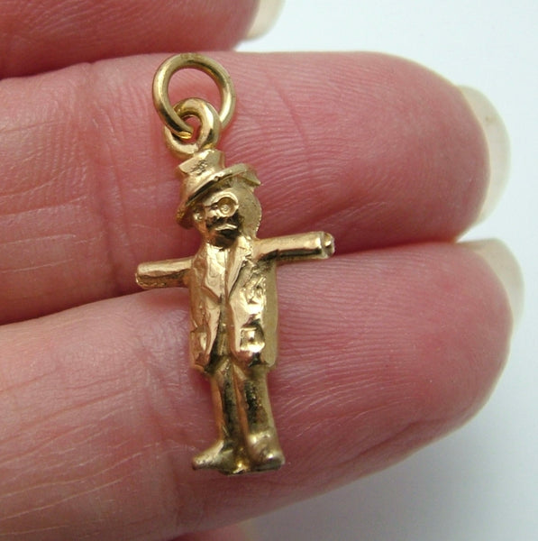 Vintage 1980's Solid 9ct Gold Scarecrow Charm HM 1989 Gold Charm - Sandy's Vintage Charms