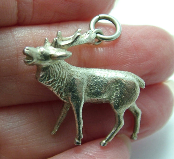 Large Vintage 1970's Solid Silver Stag Charm