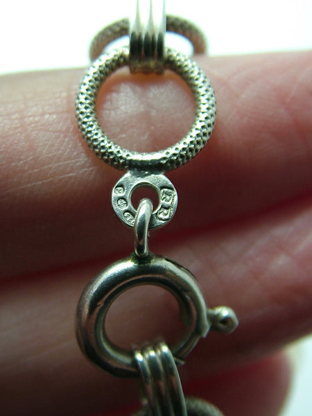 Vintage 1970's Silver Bracelet 8 Inches Long & 11.5g with Patterned Links