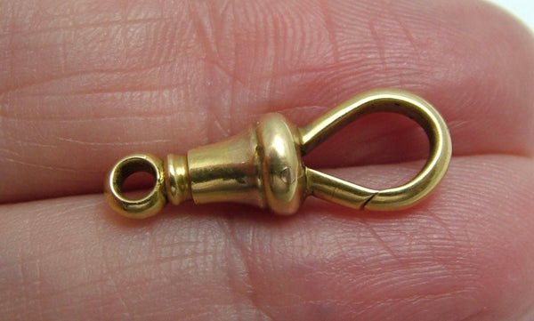 Antique Victorian c1900 Solid 18k 18ct Yellow Gold Dog Clip Fastener - For Hanging Fobs & Charms