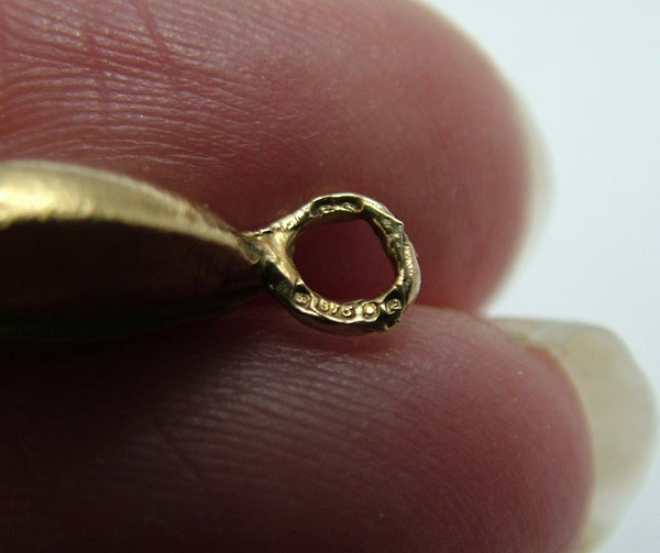 Vintage 1980's Solid 9ct Gold Coffee Bean Charm HM 1985