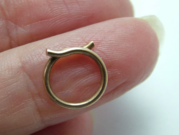 Antique Edwardian Solid 9ct Rose Gold Split Ring for Fobs & Charms 9mm