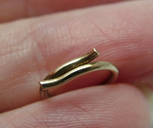 Antique Edwardian Solid 9ct Rose Gold Split Ring for Fobs & Charms 9mm