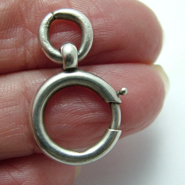 Large Antique Victorian c1900 Silver 14mm Bolt Ring Fastener or Charm Hanger