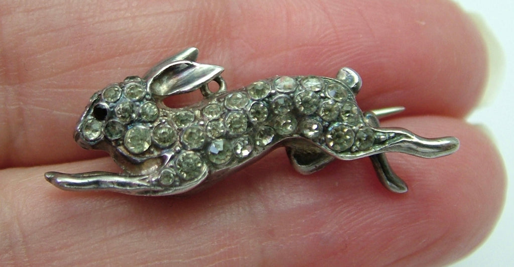 Vintage 1930's Silver and Paste Set Running Rabbit Brooch – Sandy's ...