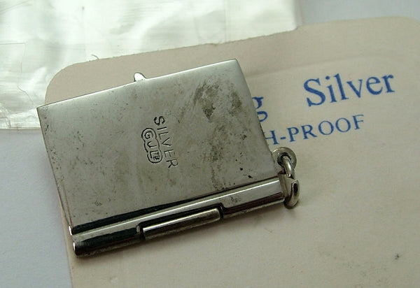 Vintage 1970's Silver Opening Passport Charm Papers Inside Silver Charm - Sandy's Vintage Charms