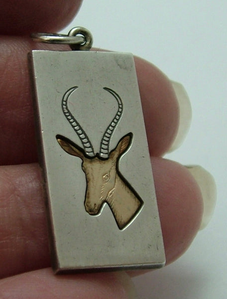 Vintage 1970's Finland Silver & Gold Plated Antelope Charm or Pendant by Kupittaan Kulta Silver Charm - Sandy's Vintage Charms
