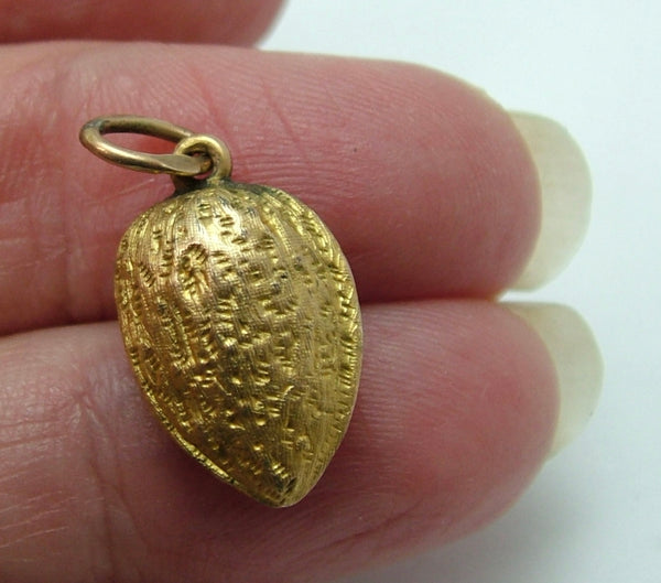 Antique Victorian c1900 Hollow 9ct Gold Almond Nut Charm Antique Charm - Sandy's Vintage Charms