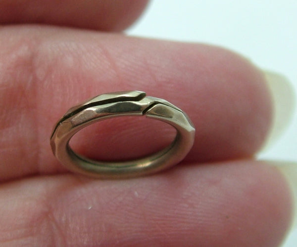 Antique Edwardian Solid 9ct Gold Faceted Split Ring for Fobs & Charms 12mm Antique Charm - Sandy's Vintage Charms