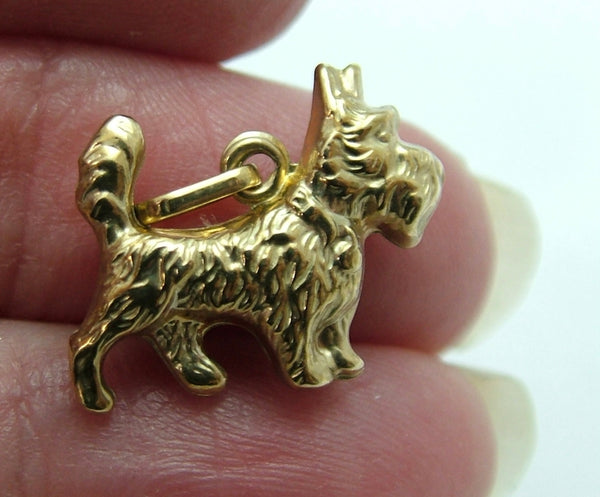 Vintage 1980's 9ct Gold Hollow Scottie Dog Charm Gold Charm - Sandy's Vintage Charms