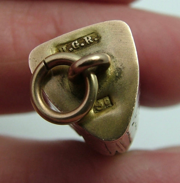 Large Antique Victorian c1900 9ct Rose Gold Horn Charm or Pendant Antique Charm - Sandy's Vintage Charms