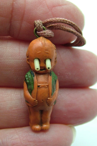 Antique c1920s Celluloid Kewpie Doll Charm with Googly Eyes 1920s-1950s Charm - Sandy's Vintage Charms