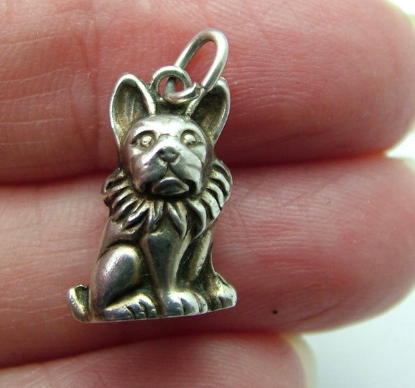 Vintage 1920's Hollow French Bulldog with Ruff Charm 1920s-1950s Charm - Sandy's Vintage Charms