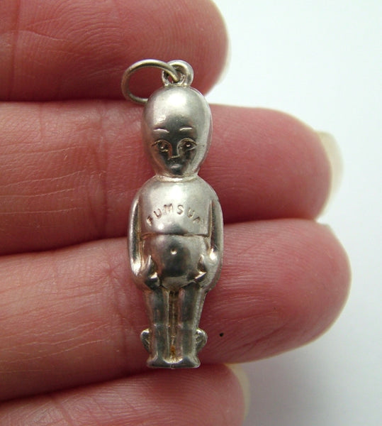 Antique WWI Hollow Silver Fumsup Good Luck Charm Antique Charm - Sandy's Vintage Charms