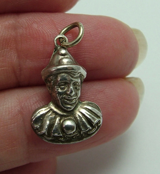 Vintage 1920's Silver Hollow Clown or Pierrot Charm Silver Charm - Sandy's Vintage Charms