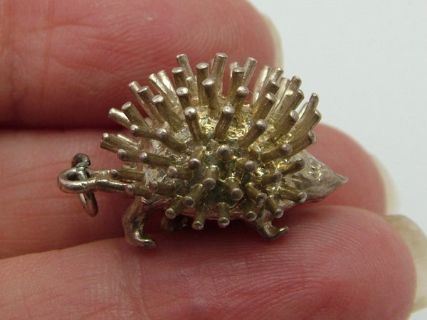 Vintage 1970's Solid Silver Hedgehog Charm Silver Charm - Sandy's Vintage Charms