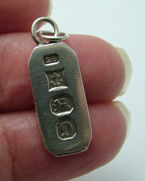 Vintage 1970's Solid Silver Miniature Ingot Charm HM 1978 Silver Charm - Sandy's Vintage Charms