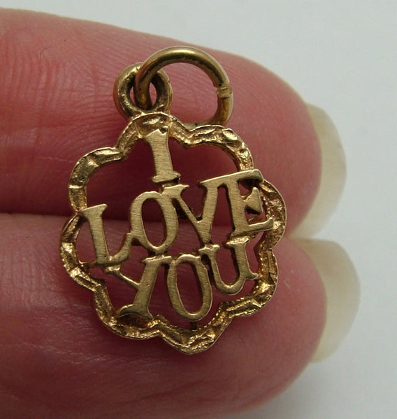 Vintage 1960's 9ct Gold “I LOVE YOU” Charm HM 1969 Gold Charm - Sandy's Vintage Charms