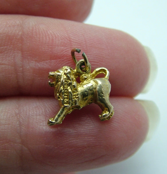 Small Vintage 1970's Solid 9ct Gold Lion Charm HM 1970 Gold Charm - Sandy's Vintage Charms