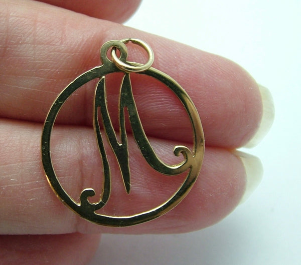Vintage 1970’s Solid 9ct Gold Initial Letter "M" Charm HM 1975 Gold Charm - Sandy's Vintage Charms