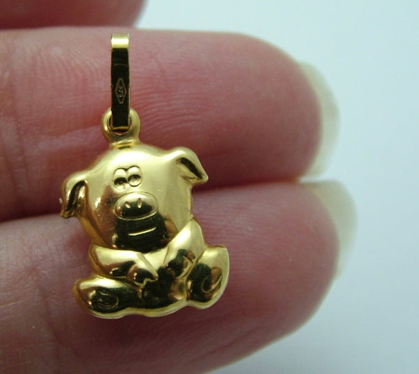 Vintage 1980's Hollow 9ct Gold Pig Charm