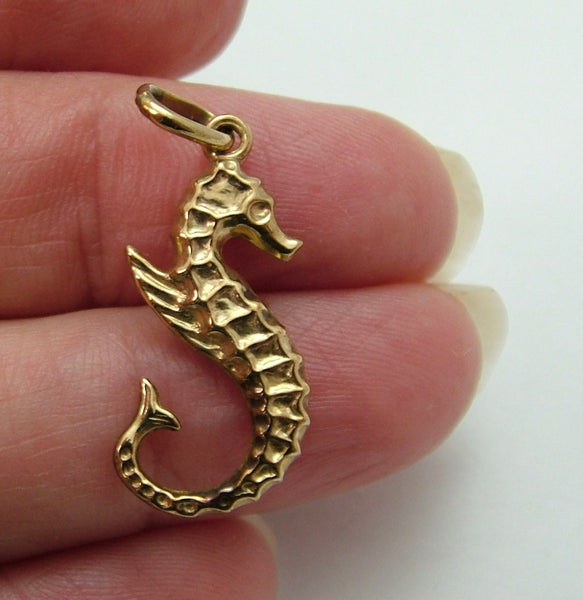 Vintage 1980's Hollow 9ct Gold Seahorse Charm Gold Charm - Sandy's Vintage Charms
