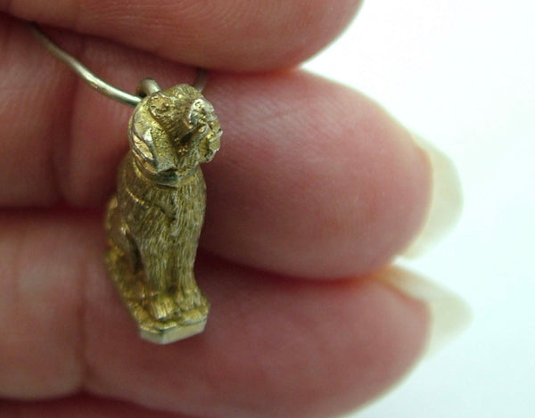 Antique Victorian Gilt Metal Dog Charm Antique Charm - Sandy's Vintage Charms