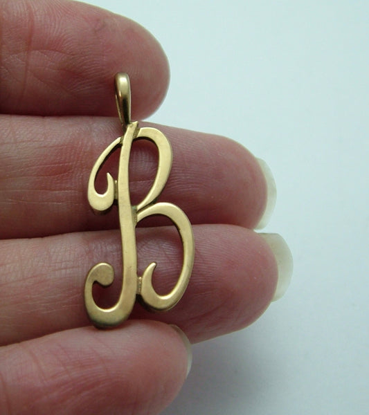 Large Vintage 1990’s 9ct Gold Script Letter "B" Charm or Pendant Gold Charm - Sandy's Vintage Charms