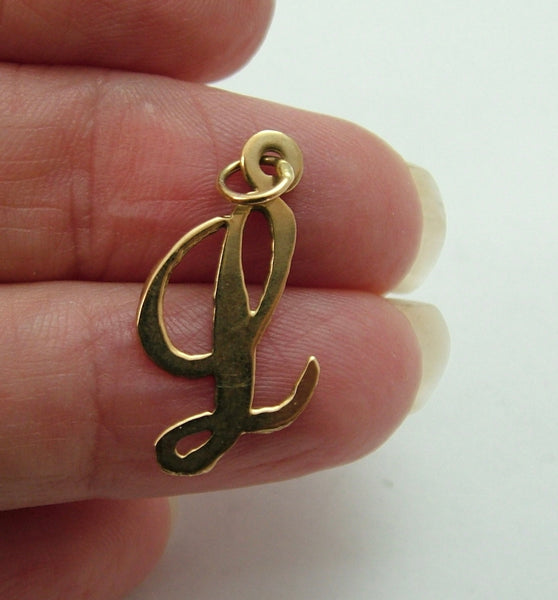Vintage 1970’s Solid 9ct Gold Script Letter "L" Charm Gold Charm - Sandy's Vintage Charms