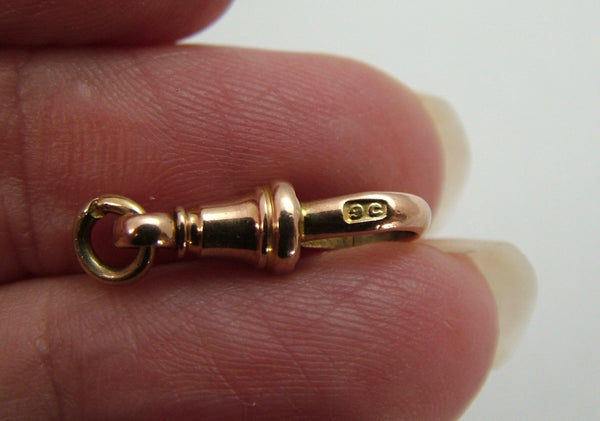Small Antique Edwardian c1905 Solid 9ct Rose Gold Dog Clip Fastener - For Hanging Fobs & Charms Gold Charm - Sandy's Vintage Charms