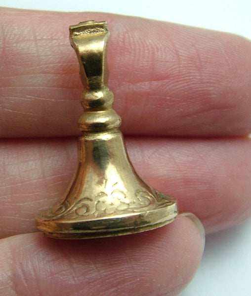Antique Victorian Gilded Metal Fob Seal Charm “Thomas” Antique Charm - Sandy's Vintage Charms