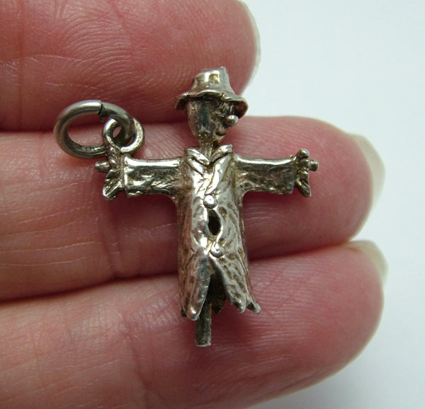 Vintage 1970's Solid Silver Moving Scarecrow Charm Silver Charm - Sandy's Vintage Charms