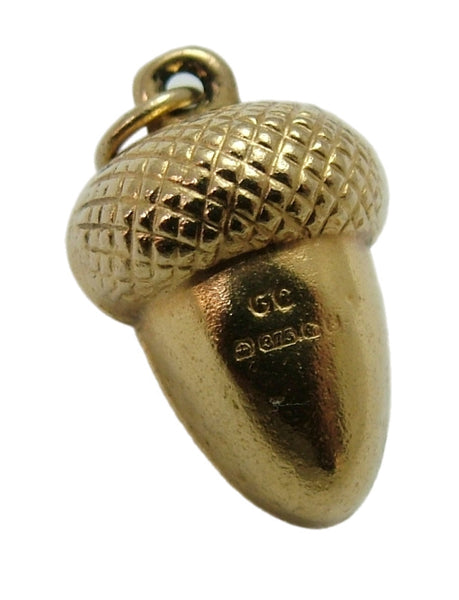 Vintage 1970's 9ct Gold Hollow Acorn Charm HM 1979 Gold Charm - Sandy's Vintage Charms