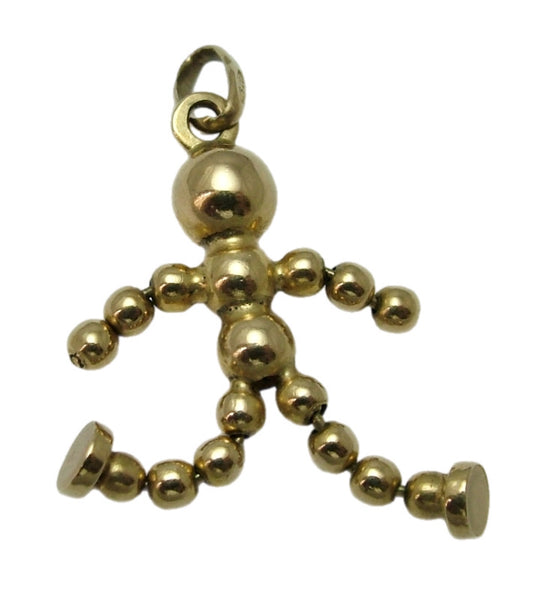 Vintage 1980's 9ct Gold Articulated Ball Doll or Person Charm HM 1987 Gold Charm - Sandy's Vintage Charms