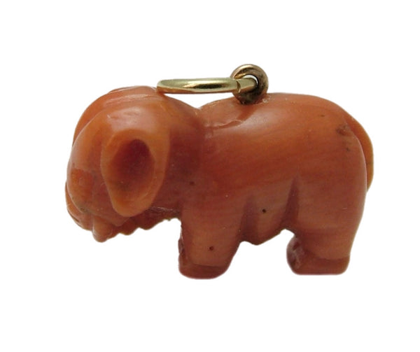Vintage 1920's/30’s 9ct Gold & Coral Elephant Charm 1920s-1950s Charm - Sandy's Vintage Charms