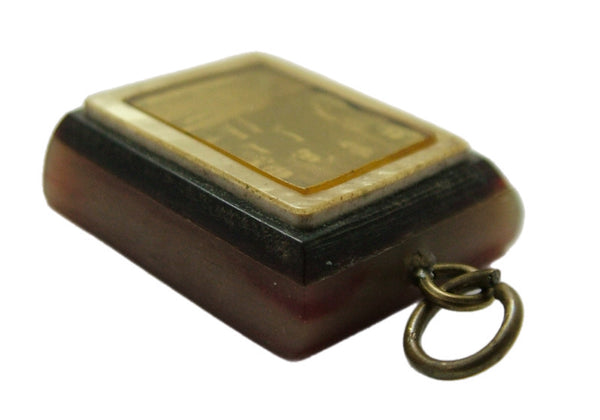 Large Vintage 1940's WWII Trench Art Style Plastic Photo Locket Charm 1920s-1950s Charm - Sandy's Vintage Charms