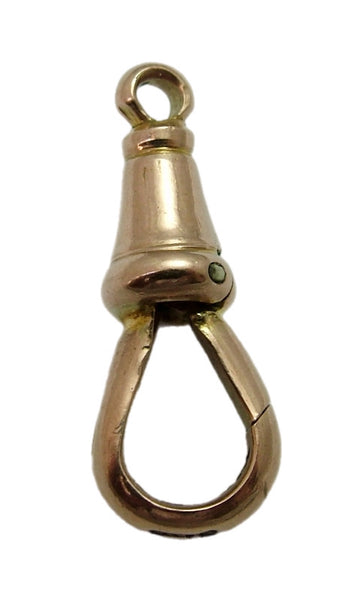 Antique Edwardian c1905 Solid 9ct Rose Gold Dog Clip Fastener - For Hanging Fobs & Charms Gold Charm - Sandy's Vintage Charms