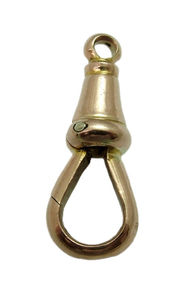Antique Edwardian c1905 Solid 9ct Rose Gold Dog Clip Fastener - For Hanging Fobs & Charms Gold Charm - Sandy's Vintage Charms