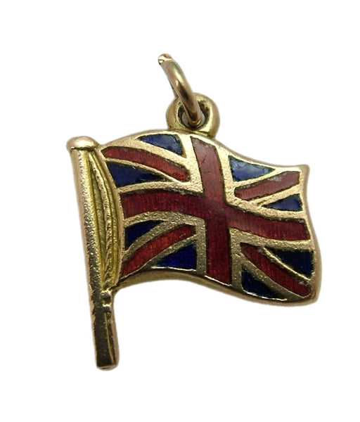 Vintage 1950's 9ct Gold & Enamel Union Jack Charm HM 1951 Enamel Charm - Sandy's Vintage Charms