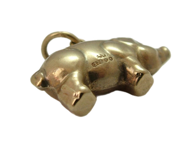 Vintage 1970's Hollow 9ct Gold Pig Charm HM 1972 Gold Charm - Sandy's Vintage Charms