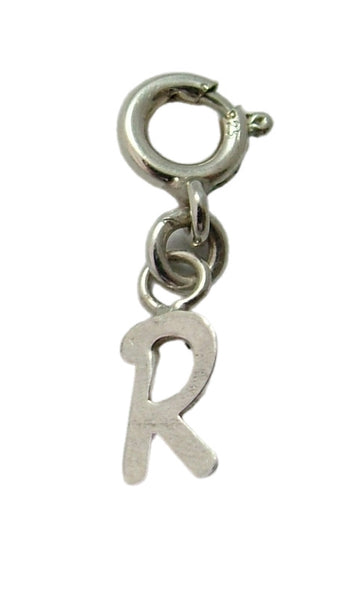Tiny Secondhand Sterling Silver Initial Letter Charms on Bolt Rings FULL ALPHABET AVAILABLE Silver Charm - Sandy's Vintage Charms