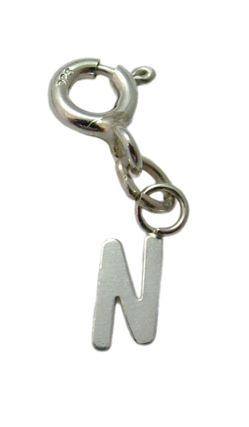 Tiny Secondhand Sterling Silver Initial Letter Charms on Bolt Rings FULL ALPHABET AVAILABLE Silver Charm - Sandy's Vintage Charms