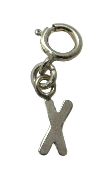 Tiny Secondhand Sterling Silver Initial Letter Charms on Bolt Rings FULL ALPHABET AVAILABLE